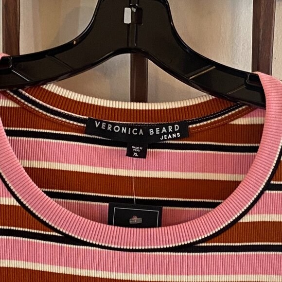 VERONICA BEARD Britney Puff-Sleeve Striped Top - Picture 3 of 7